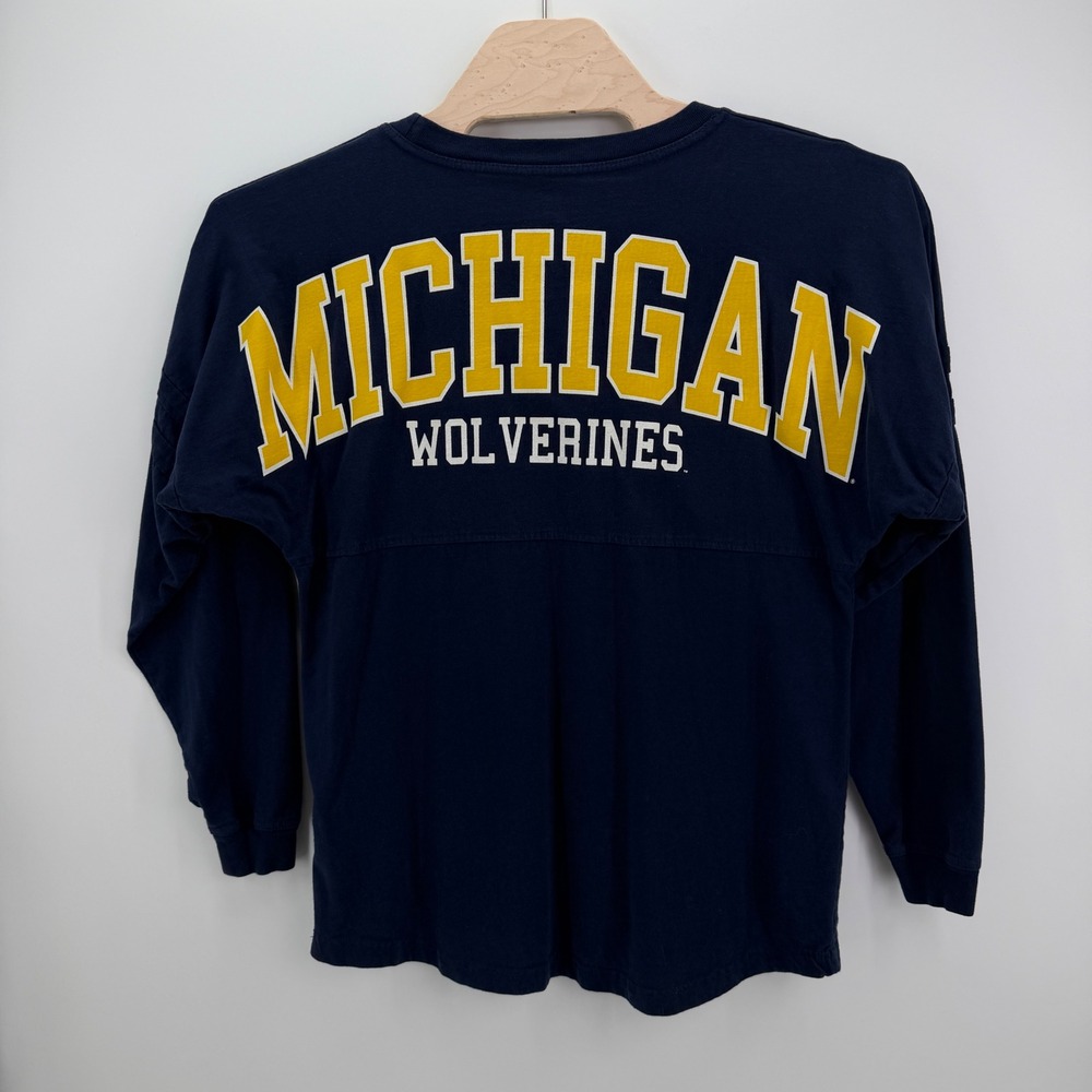 Boxercraft Michigan Wolverines Spirit Jersey Women Medium Navy Oversized Tee